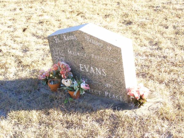 Maurice Frederick EVANS,  | 1934 - 1971;  | Helidon Catholic cemetery, Gatton Shire  | 