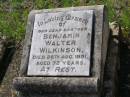 Benjamin Walter WILKINSON, brother, died 26 Aug 1951 aged 72 years; Helidon General cemetery, Gatton Shire 