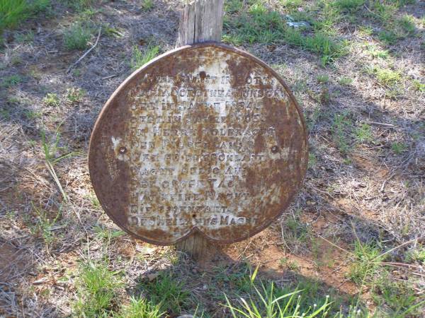 Maria Dorothea WUNSCH,  | born 1834 died 1905;  | Helidon General cemetery, Gatton Shire  | 