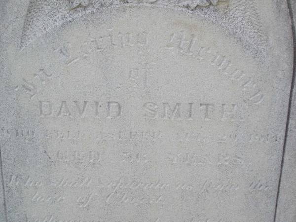 David SMITH,  | died 20 April 1914 aged 56 years;  | Helidon General cemetery, Gatton Shire  | 