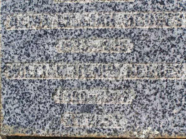 Lily Ellen HEDGES,  | 1895 - 1935;  | Alma Lillian HEDGES,  | 1933 - 1935;  | William Henry HEDGES,  | 1889 - 1937;  | Helidon General cemetery, Gatton Shire  | 