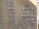 
Mathilda HARTWIG,
born 23 March 1840 Pommern Germany,
died 13 Aug 1913 aged 73 years;
Highfields Baptist cemetery, Crows Nest Shire 
