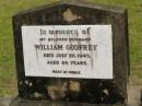 William (Will) GODFREY, husband, died 20 July 1949 aged 66 years; Howard cemetery, City of Hervey Bay 
