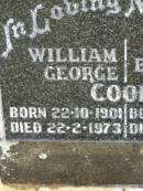 William George COOK, born 22-10-1901, died 22-2-1973; Evelyn COOK, born 1-11-1927, died 26-8-1968; Howard cemetery, City of Hervey Bay 