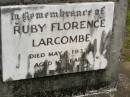 Ruby Florence LARCOMBE, died 4 May 1933 aged 19 years; Howard cemetery, City of Hervey Bay 