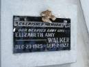 Elizabeth Amy WALKER, baby, 23 Dec 1925 - 2 Sept 1927; Howard cemetery, City of Hervey Bay 