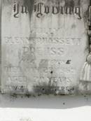 Holly Blennerhassett PREUSS (nee THORNE), died 23 Jan 1969 aged 70 years; Howard cemetery, City of Hervey Bay 