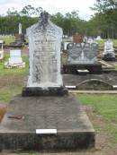 
James WAINWRIGHT,
died 10 Jan 1906 aged 61 years;
Mary,
wife auntie,
died 23 Oct 1942 aged 96 years 6 months;
Howard cemetery, City of Hervey Bay
