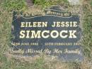 Eileen Jessie SIMCOCK, 16 June 1906 - 25 Feb 2000?; Howard cemetery, City of Hervey Bay 