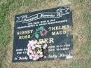 mum dad parents grandparents; Sidney Ross MAHER, born 9-9-1914, died 6-3-1995; Thelma Maud MAHER, born 10-11-1916, died 16-3-2005; Howard cemetery, City of Hervey Bay 