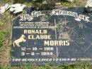 Ronald Claude MORRIS, husband father grandfather poppy, 12-10-1918 - 9-8-1994; Howard cemetery, City of Hervey Bay 