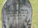 Johanna REID, died 3 Feb 1903 aged 62 years; Howard cemetery, City of Hervey Bay 