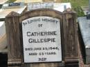 Catherine GILLESPIE, mother died 29 June 1946 aged 83 years; Howard cemetery, City of Hervey Bay 