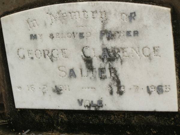 George Clarence SALTER,  | father,  | 16-2-1911 - 16-7-1965;  | Howard cemetery, City of Hervey Bay  | 