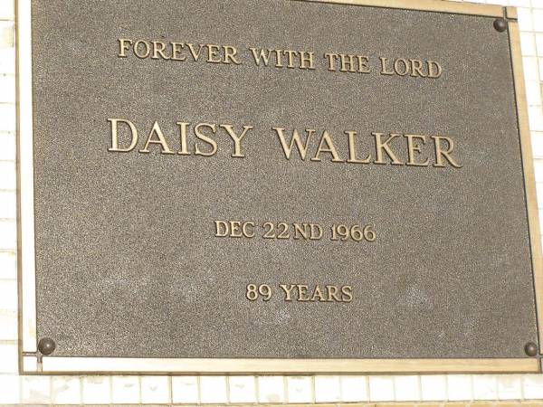 Daisy WALKER,  | died 22 Dec 1966 aged 89 years;  | Howard cemetery, City of Hervey Bay  | 