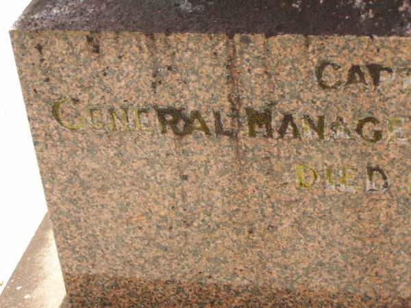 William RANKIN,  | father,  | managing director Queensland Collieries Howard,  | born Tollcross Scotland 23 April 1836,  | died Corina Queensland 15 Oct 1917 aged 81 years;  | Isabel H. ROSS,  | youngest daughter,  | died Brisbane 5 Aug 1938 aged 60 years;  | William C.F. RANKIN,  | youngest son of William & Jane RANKIN,  | general manager Queensland Collieres Howard,  | born Calston Ayrshire Scotland 22 Aug 1880,  | died Howard Queensland 11 May 1919;  | John A. RANKIN,  | eldest son,  | died Hpward 6 April 1930 aged 71 years;  | Marion Anderson,  | daughter,  | died 6 July 1907 aged 45 years;  | Mary E.A. ALLEN,  | daughter,  | died 22 March 1947 aged 73 years;  | Robert Stuart RANKIN,  | AIF 1914 - 1919,  | general manager Queensland Collieries 1941 - 1946.  | born Calson Scotland,  | died Toolburra 9 Nov 1950 aged 75 years;  | Jane Anderson,  | wife of William RANKIN,  | died 24 Jan 1912 aged 73 years;  | Col. C.D.W. RANKIN V.D.,  | 20 years managing director Q.C.C. Howard,  | died 2 No 1940 aged 71 years 10 months;  | Howard cemetery, City of Hervey Bay  | 