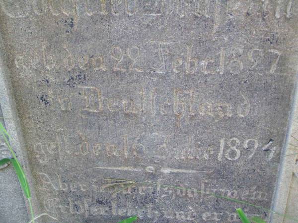 Christian Friedrich Gottfried HENSELIN,  | born 22 Feb 1827 Germany,  | died 16 June 1894;  | Hoya/Boonah Baptist Cemetery, Boonah Shire  | 