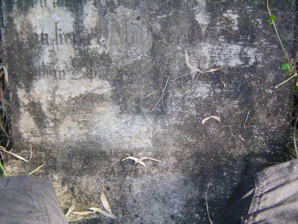 Johan THRAN?,  | died 2 ???;  | Hoya/Boonah Baptist Cemetery, Boonah Shire  |   | (probably) Joseph Henselin died 23 May 1896, born 6 December 1873, he is the son of Christian FG Henselin and Marie DW Litzow  |   | 