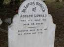 Adolph LEWALD d: 17 Jul 1915, aged 63 Hoya Lutheran Cemetery, Boonah Shire 