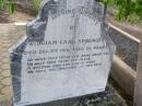 William Carl SPRENGER, died 9 Dec 1912 aged 28 years; Ingoldsby Lutheran cemetery, Gatton Shire 