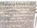 Charles BASKERVILLE, born Camden Haven, died 10 Oct 1933 aged 54 years; Ethel BASKERVILLE, born Sydney, died 25 Dec 1976 aged 89 years; Jandowae Cemetery, Wambo Shire 