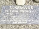 
John William RISSMANN,
father,
born 1874,
died 6 Oct 1947;
Ada Lillian RISSMANN,
mother,
born 1877,
died 3 March 1952;
Ted RISSMANN,
1911 - 1986;
Jandowae Cemetery, Wambo Shire
