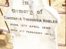 Constance Theodora HOBLER, born 12 April 1899 died 6 Feb 1915; Jandowae Cemetery, Wambo Shire 