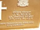 J.W. HOSKIN, died 20 April 1946 aged 32 years; Sandra KITTS, wife mother, died 27 Oct 1965; Jandowae Cemetery, Wambo Shire 