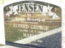 parents; Alfred George JENSEN, 7-8-1904 - 12-7-1958; Maria, 3-7-1904 - 7-8-1995; Jandowae Cemetery, Wambo Shire  