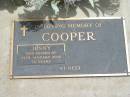 
Jenny COOPER,
died 26 Jan 2000 aged 54 years;
Jandowae Cemetery, Wambo Shire
