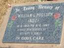 William (Bill) G. POULSEN, 16-6-1913 - 5-2-1987, remembered by wife & family; Jandowae Cemetery, Wambo Shire 