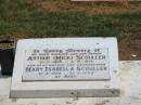 
Arthur (Mick) SCOULLER,
husband father,
31-7-1905 - 2-10-1979;
Mary Isabella SCOULEER,
mother grandmother,
31-5-1910 - 25-9-1999;
Jandowae Cemetery, Wambo Shire
