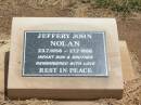 
Jeffery John NOLAN,
23-7-1956 - 27-7-1956,
infant son brother;
Jandowae Cemetery, Wambo Shire
