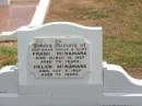 Frank MCNAMARA, uncle, died 19 March 1957 aged 79 years; Helen MCNAMARA, aunt, died 5 Oct 1957 aged 75 years; Jandowae Cemetery, Wambo Shire 
