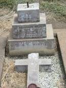 
Clara Lillian WINFIELD,
died 4 Jan 1905? aged 1 year 11 months,
daughter of J.T. & Lily WINFIELD,
grandaughter of C.M. & T. WINFIELD;
Jandowae Cemetery, Wambo Shire
