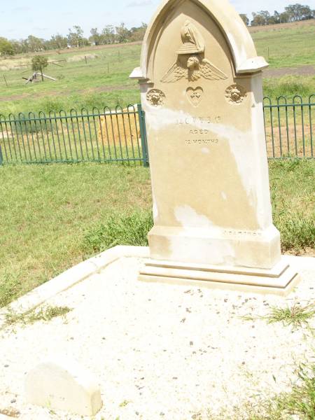 N.M,  | aged 12 months;  | Jimbour Station Historic Cemetery, Wambo Shire  | (Helen Anna (Nellie) MAYNE, 1 year, 13 Jan 1875?)  | 