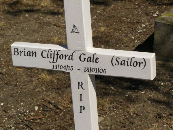 Brian Clifford GALE (Sailor),  | 13-04-15 - 18-01-06;  | Jondaryan cemetery, Jondaryan Shire  | 