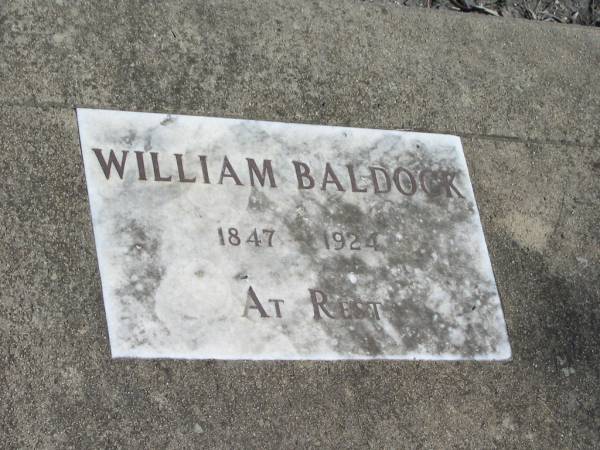 William BALDOCK,  | 1847 - 1924;  | Jondaryan cemetery, Jondaryan Shire  | 