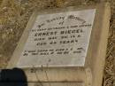 Ernest BIEGEL, husband father, died 20 May 1918 aged 63 years; Jondaryan cemetery, Jondaryan Shire 