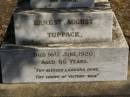 Ernest August TUPPACK, died 16 June 1920 aged 66 years; Jondaryan cemetery, Jondaryan Shire 