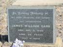 James William DARR, husband father grandfather, died 8 Dec 1960 aged 66 years; Jondaryan cemetery, Jondaryan Shire 