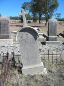 Bridget Mary CLOHESSY, mother, wife of David CLOHESSY, died 16 Dec 1906 aged 33 years; Annie CLOHESSY, daughter, died 4 March 1895 aged 3 years; Jondaryan cemetery, Jondaryan Shire 