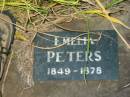 
Emelia PETERS
1849 - 1878
Engelsburg Baptist Cemetery, Kalbar, Boonah Shire
