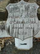 
Patrick Joseph OCALLAGHAN
15 May 1938
Kalbar Catholic Cemetery, Boonah Shire 
