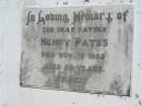 
Henry PATES, father,
died 15 Nov 1959 aged 68 years;
Kalbar General Cemetery, Boonah Shire

