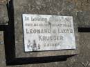 
Leonard & Lloyd KRUEGER, infant sons;
Kalbar General Cemetery, Boonah Shire
