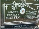 
Sidney Charles Martin,
father father-in-law grandfather,
died 19 Sept 2000 aged 87;
Kalbar General Cemetery, Boonah Shire
