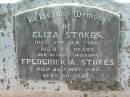 
Eliza STOKES,
died 5 Jan 1940 aged 73 years;
Frederick A. STOKES, husband,
died 28 Mary 1942 aged 80 years;
Kalbar General Cemetery, Boonah Shire
