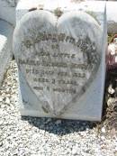 
Harold Richard JENSEN,
died 14 Feb 1922 aged 3 years 6 months;
Kalbar General Cemetery, Boonah Shire
