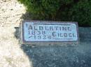 
Albertine GIEBEL,
1838 - 1924;
Kalbar General Cemetery, Boonah Shire

